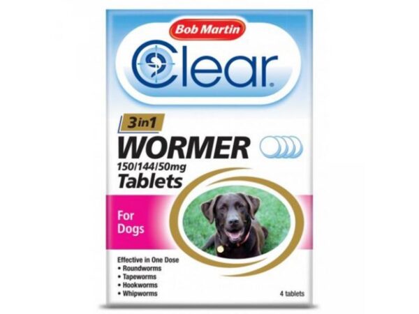 Bob Martin 3 In 1 Dewormer Upto 40kg 4 Tablets