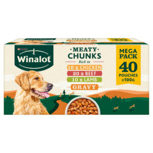 Winalot Perfect Portions Adult Chicken & Carrots, Beef & Potatoes, Lamb & Carrots in Gravy 40x100G