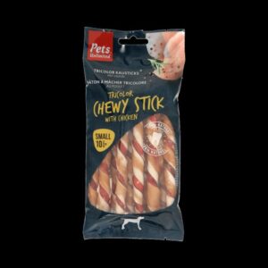 Pets Unlimited Tricolor Chewy Sticks With Chicken - Small (10pc)