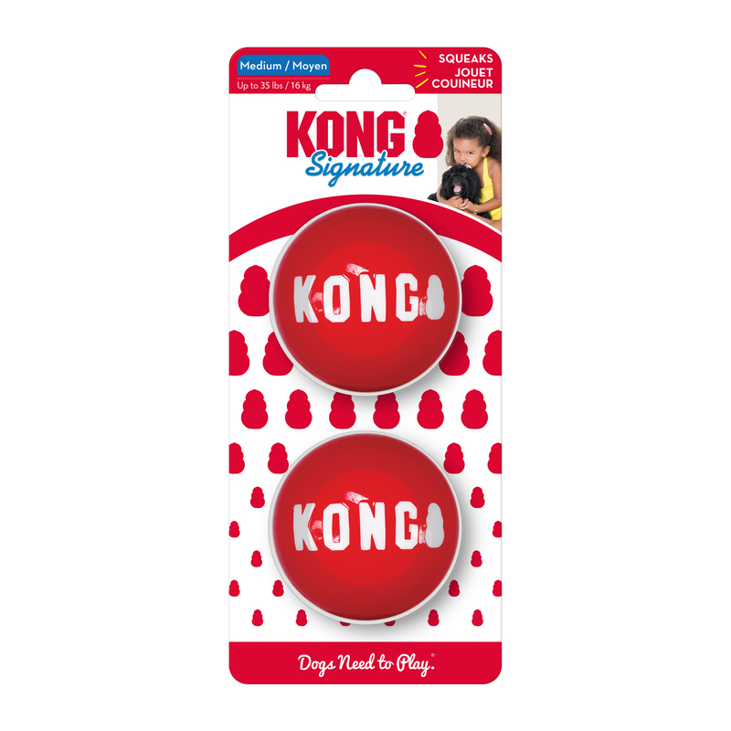KONG Signature Balls 2 Pack - Medium